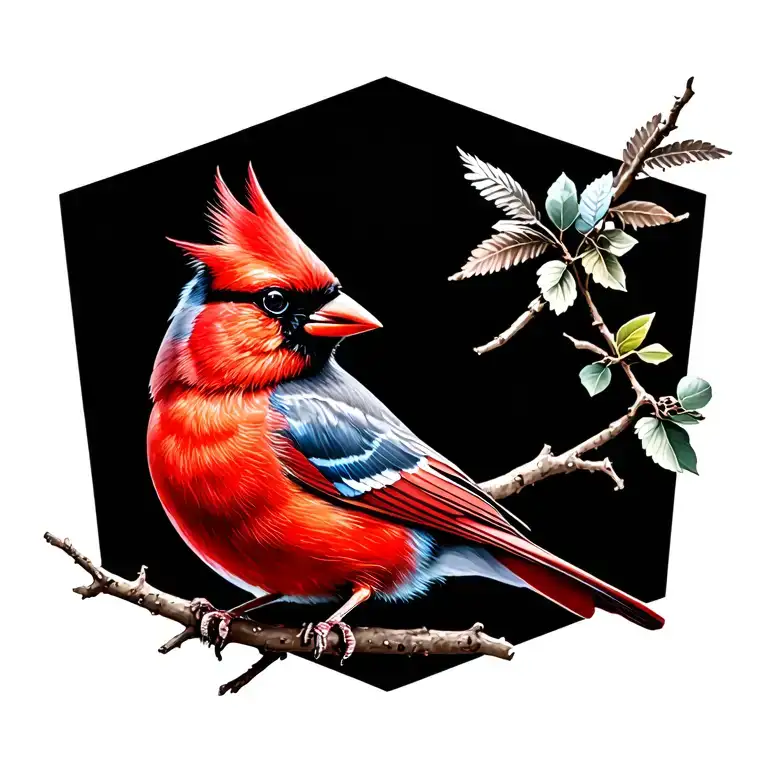 Cardinal And Blue Jay