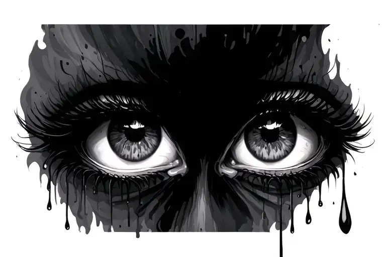 2 Eyes With Tears No Eyebrows