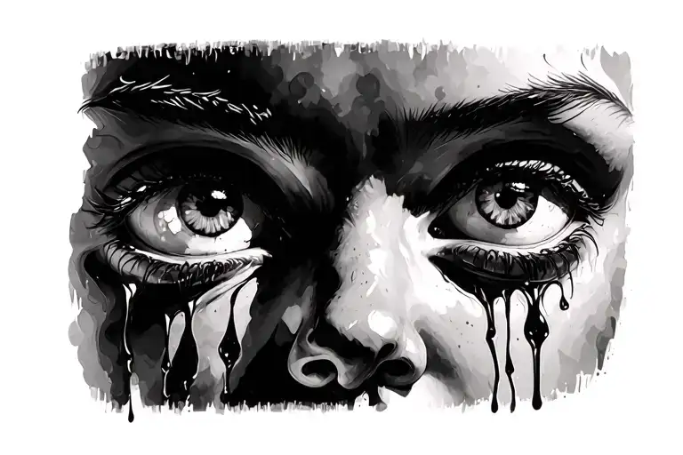 2 Eyes With Tears No Eyebrows