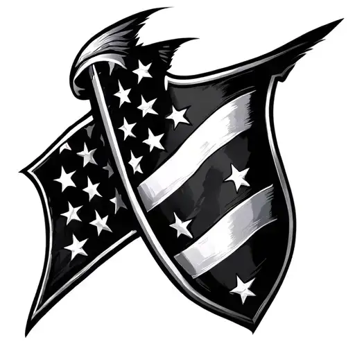 Knight Sheild American Flag