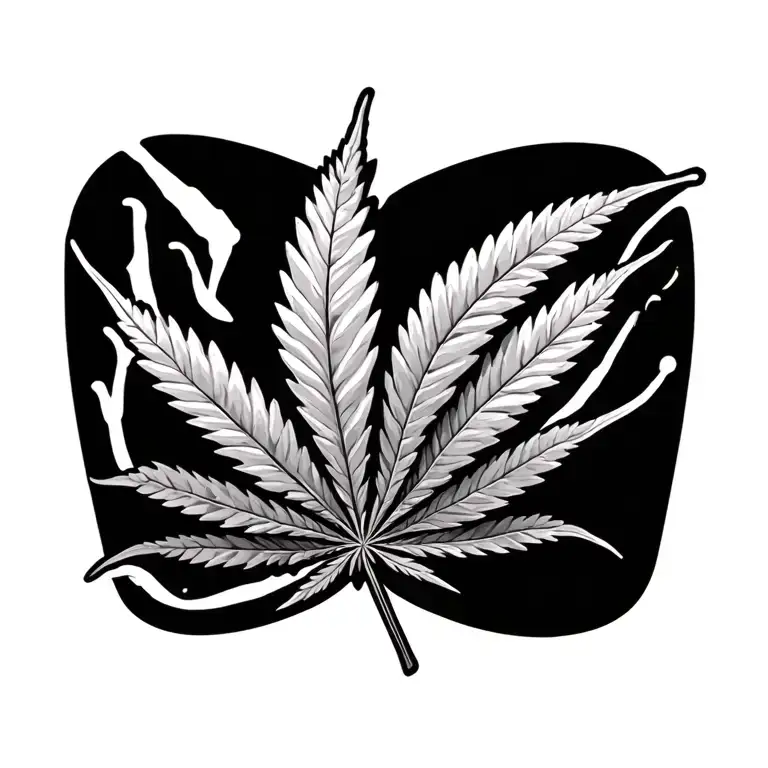 Cannabis Leaf Transforming Into Blunt Saying Sweet Marijauna