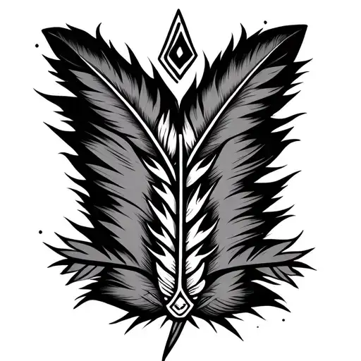 Mexican And Navajo Symbols Feather