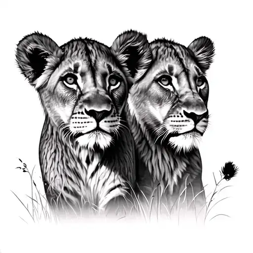 Lion Cubs Safari Back Ground