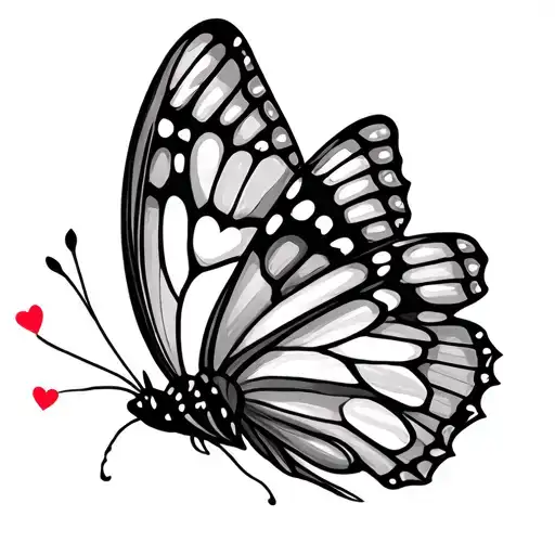 Butterfly And Love Heart