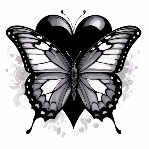 Butterfly And Love Heart