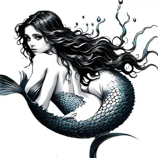 Mermaid Swimming Tattoo idea
