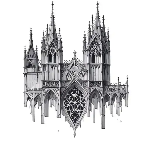 Symmetrical Gothic Architecture