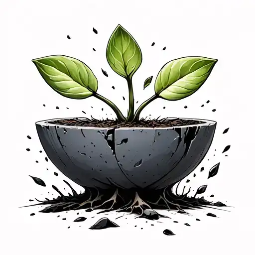 Sprout Breaking Concrete