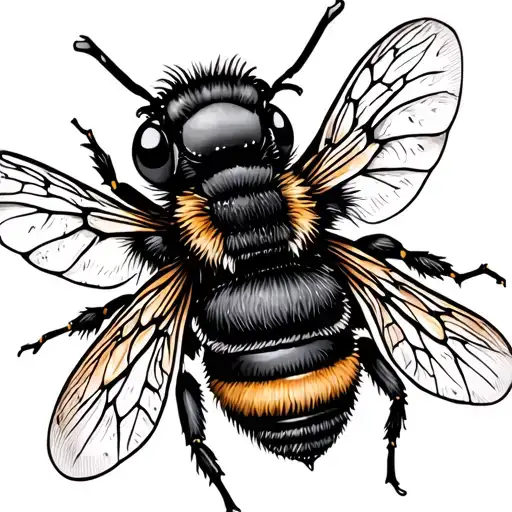 Button And A Bee Small Tattoo idea
