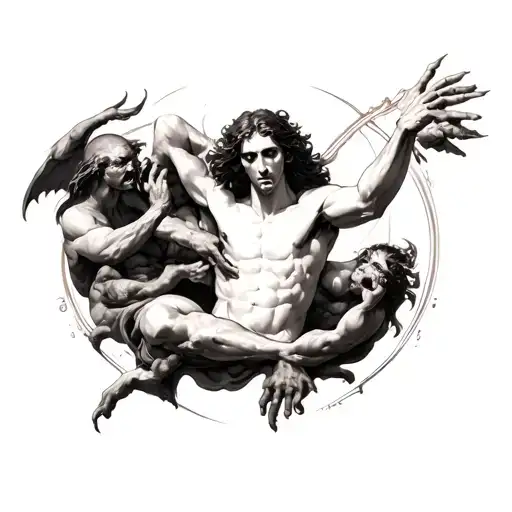 Creation Of Adam But With Demons