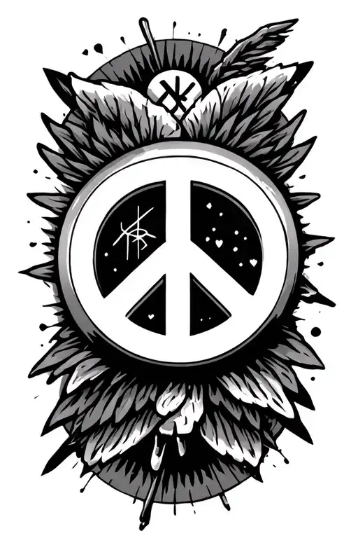 Peace Love Anarchy Bitcoin Symbols Integrated