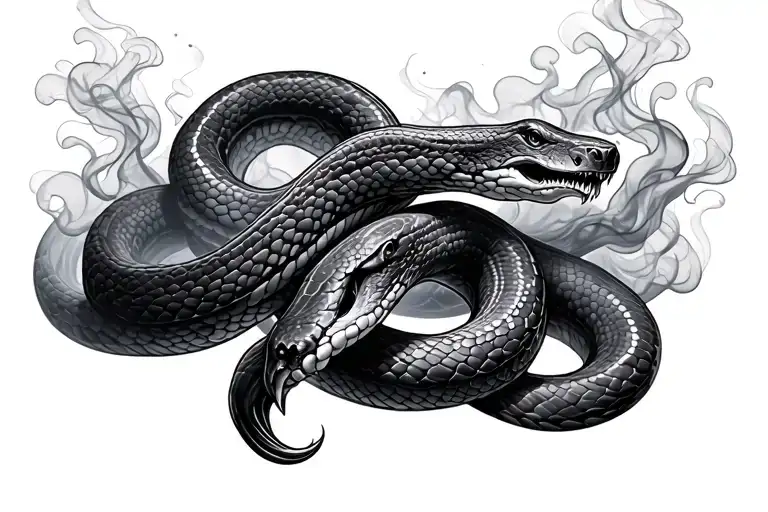Snakes And Smoke Forming The Shape