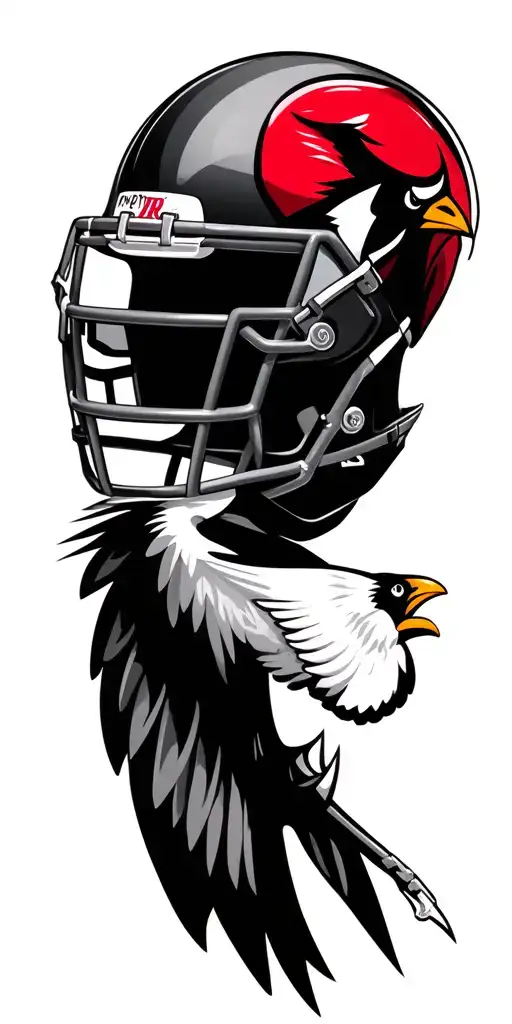 Football Helmet With Cardinals Flying Tattoo idea