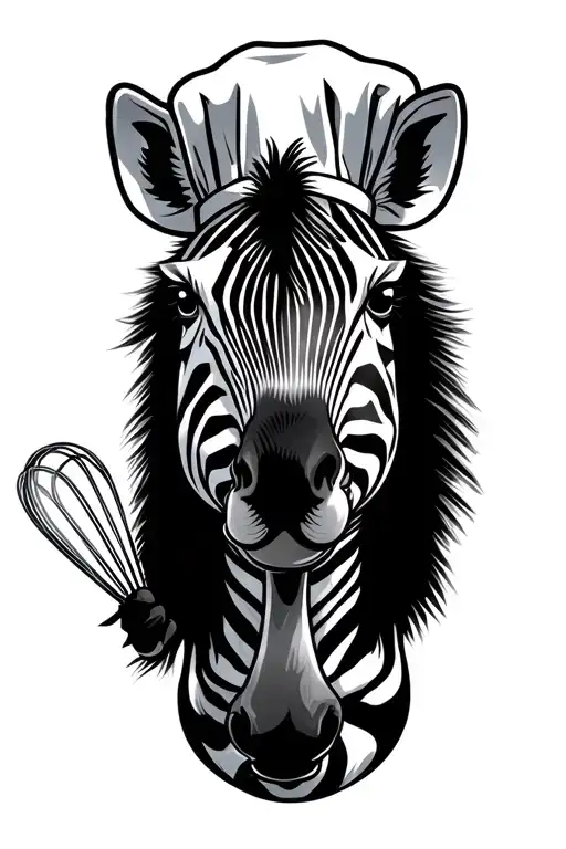 A Cartoon Zebra Wearing A Chef Hat And Holding A Whisk