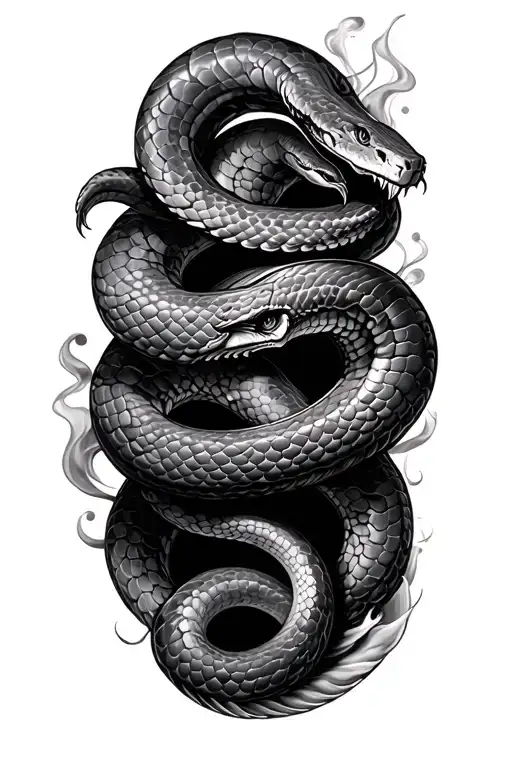 Snakes And Smoke Forming The Shape