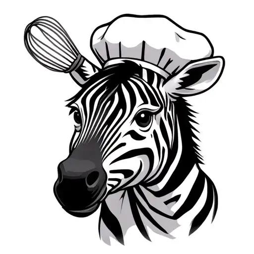 A Cartoon Zebra Wearing A Chef Hat And Holding A Whisk