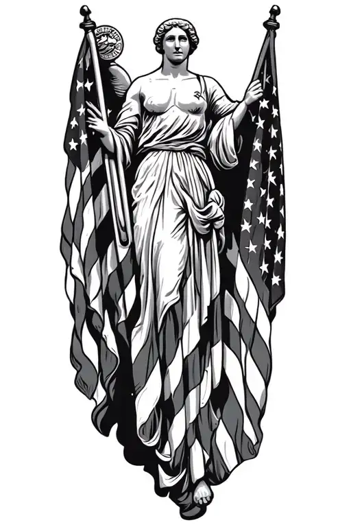 Patriotic American Flag We The People Standing