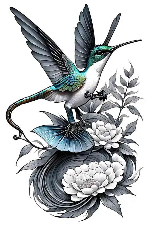 Hummingbird And Dragon Fly