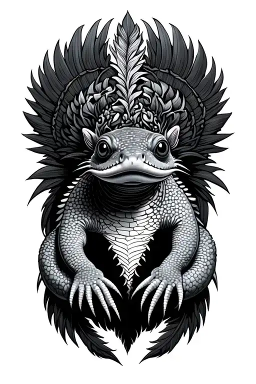 Axolotl Wearing A Quetzalcoatl