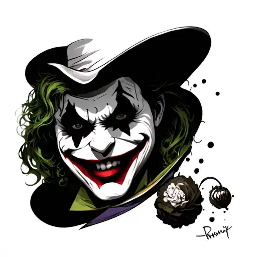 Joker Smiley Face With Add Ons Tattoo idea