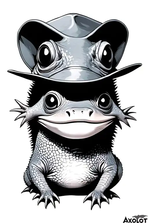 Axolotl Wearing To Hat