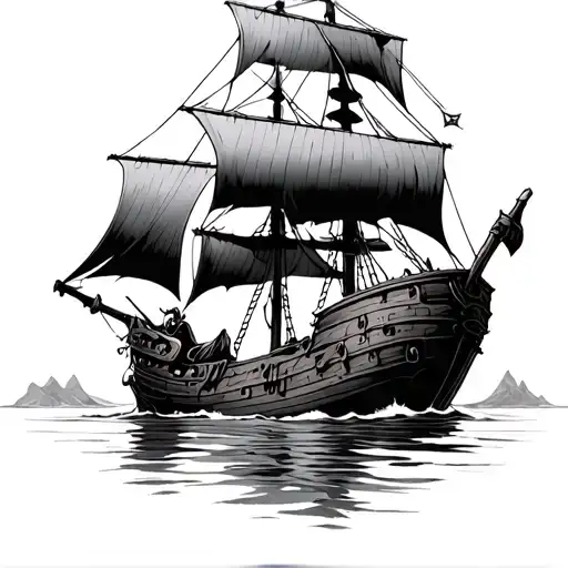 Sunken Pirate Ship Tattoo idea