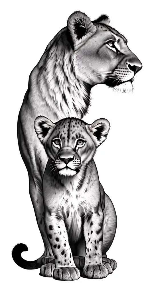 Lioness And Cub