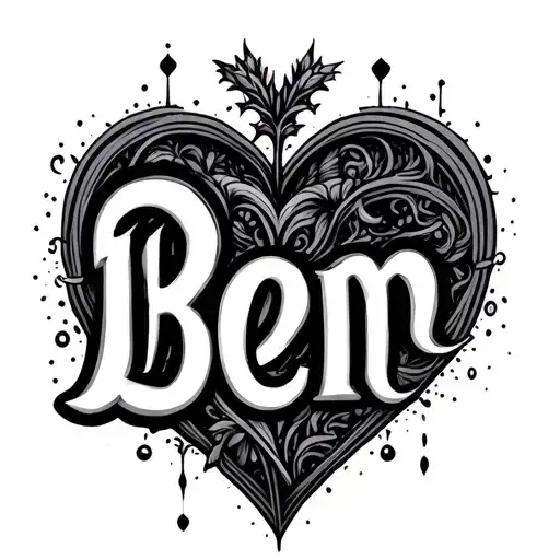 The Name Ben With Heart Around It