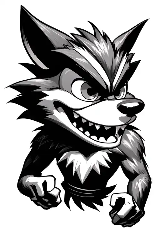 New School Crash Bandicoot Tattoo idea