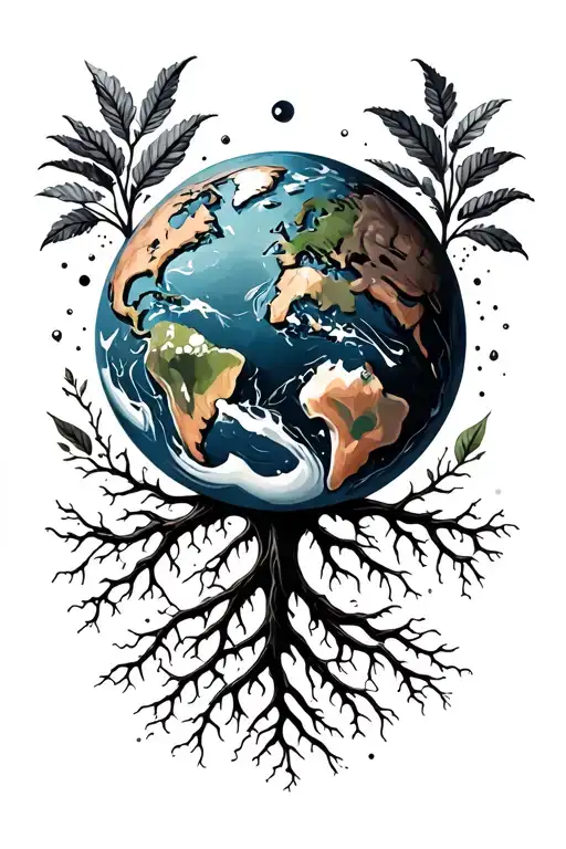 Earth With Roots Under