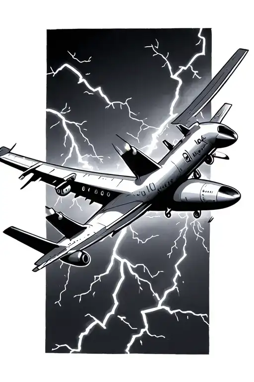 Airplane Struck By Lightning Bolt