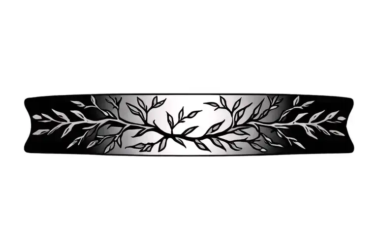 Wrist Band Tattoo Featuring Branches