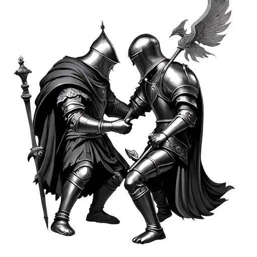 Chess Knight Fighting A Knight