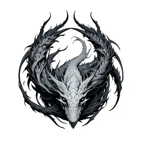 9 Tailed Tattoo Combined With Cancer Zodiac