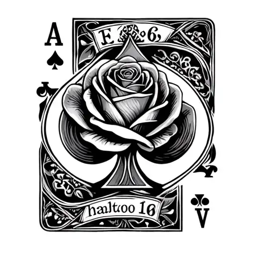 Ace Of Spades Card Featuring D&d Dice Set With Roses And Birth Date 3D For Husband