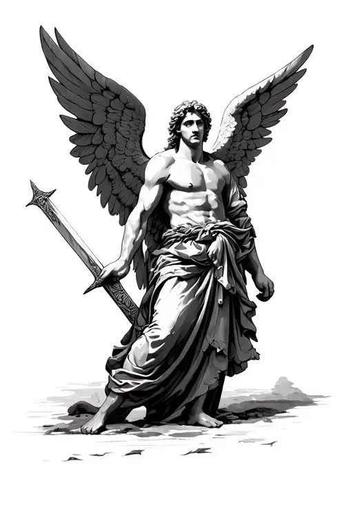 Michael The Arch Angel Holding A Sword