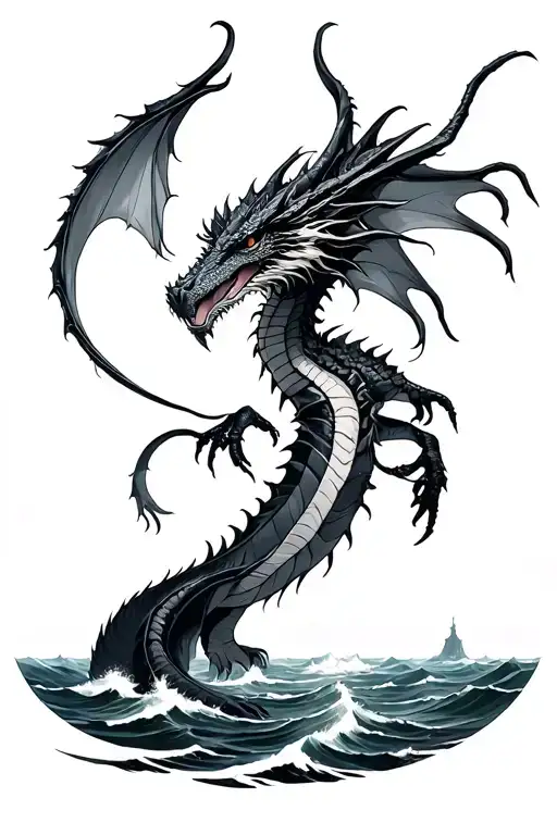 Dracar Against The Background Of The Sea