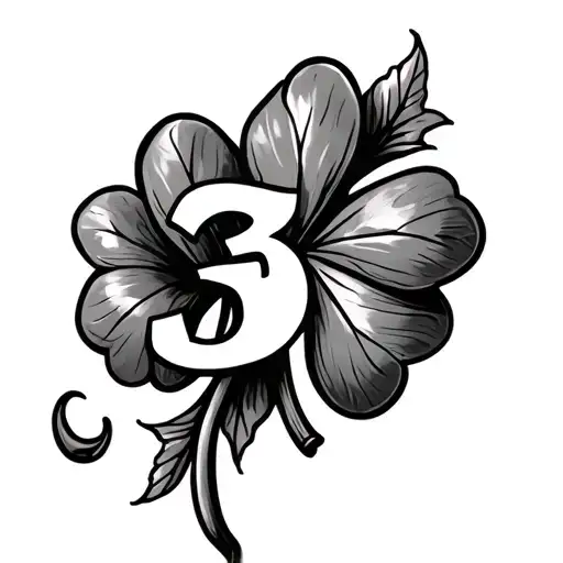 Fleur De Lis With The Number 3 On Each Leaf Clover Tattoo idea