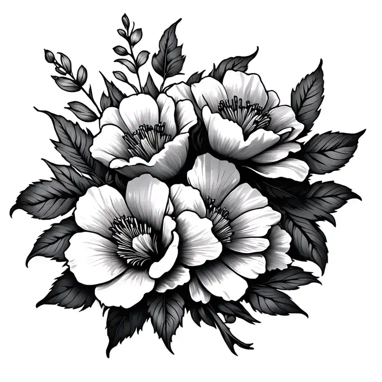 Large Flowers Intertwined