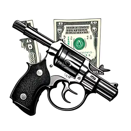 Rulon Of Banknotes In A Revolver