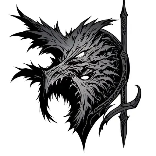 Berserk Logo But In Cyber Sigilism Style