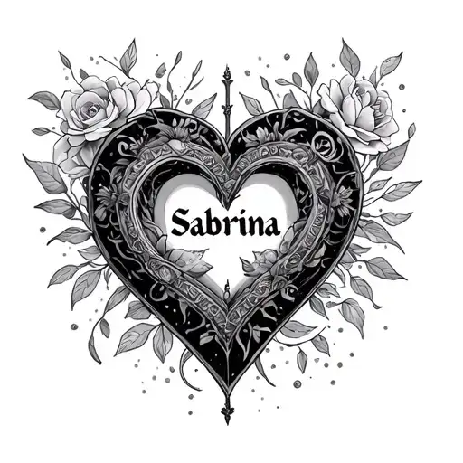 The Name Sabrina Inside Of A Heart