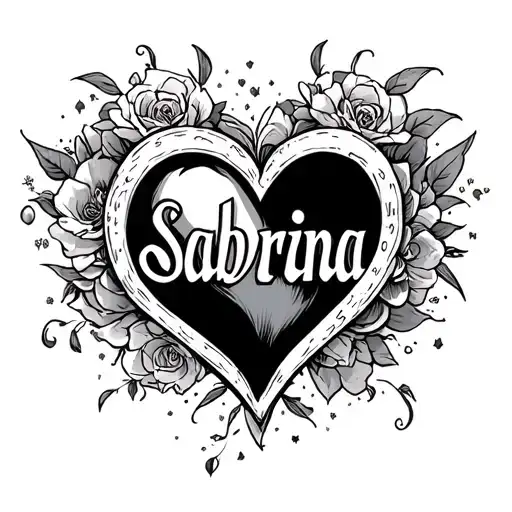 The Name Sabrina Inside Of A Heart