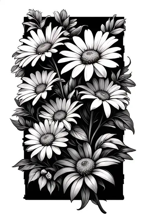 Daisies And Honeysuckle Growing