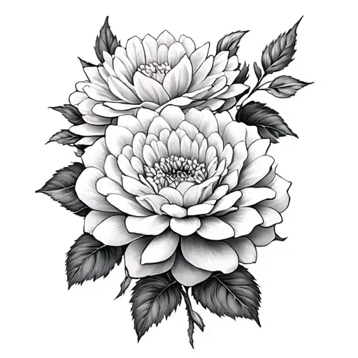 Chrysanthemum And Roses