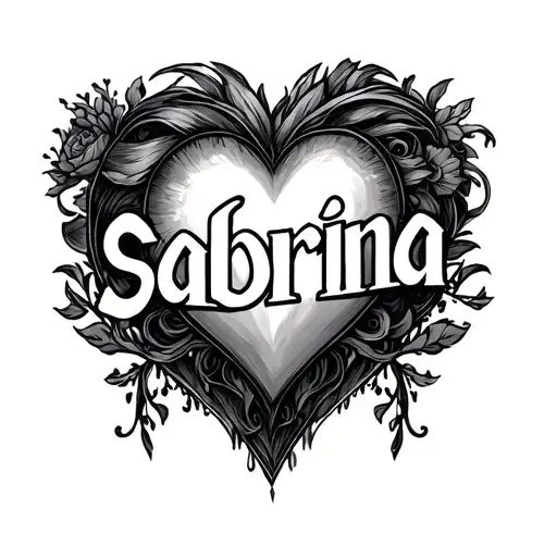 The Name Sabrina Inside Of A Heart