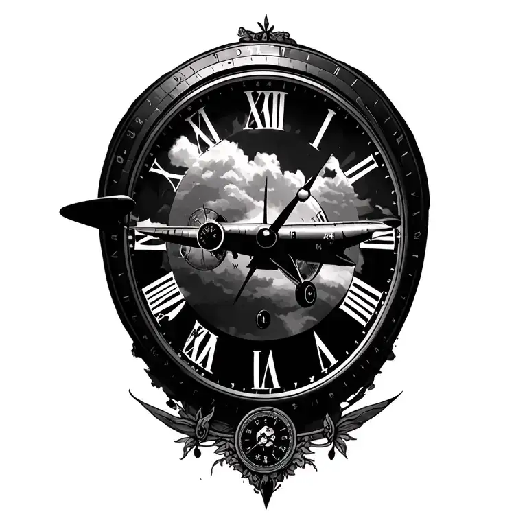 Lancaster Bomber And Clock