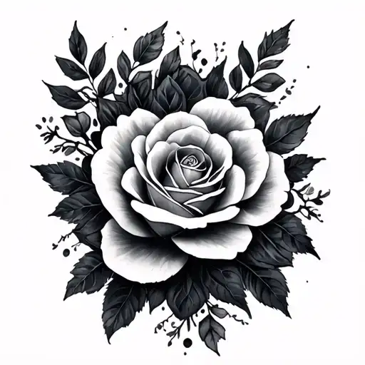 Black And Gray Wash Tattoo Design Leather And Lace