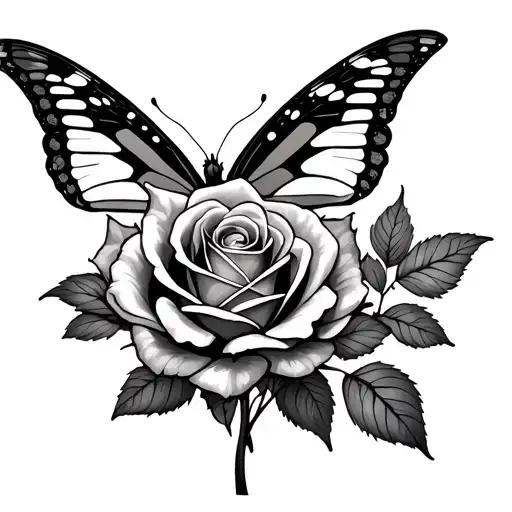 Roses With Butterfly Outlines Thru It