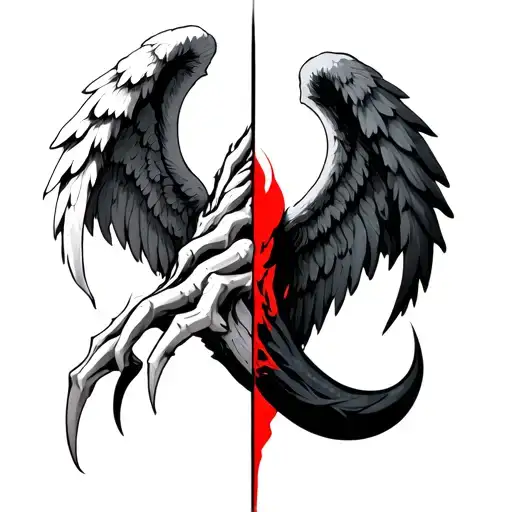 Angel Wing And Devil Claw Half And Half